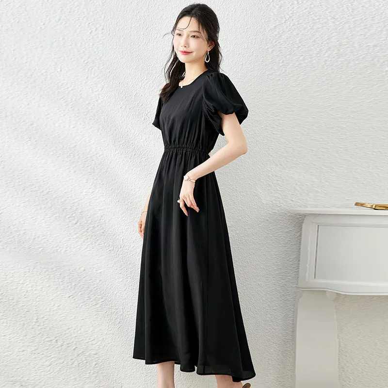TERRE BLEUE Short Sleeved Dresses Women's Black-3