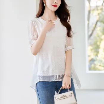 Yi Mengyuan Silk T shirt Women's White