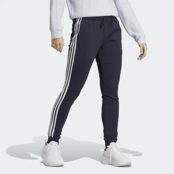 Adidas ESSENTIALS 3-STRIPES Knitted Sports Pants Women's Blue-1