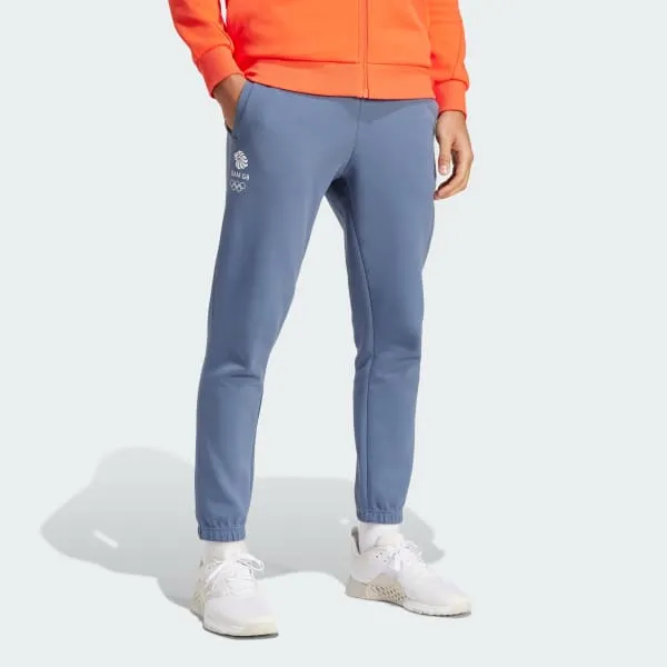 Adidas Future Icons British Training Wear Olympics Collection TRACKSUIT BOTTOMS Knitted Sports Pants Men's Blue-1