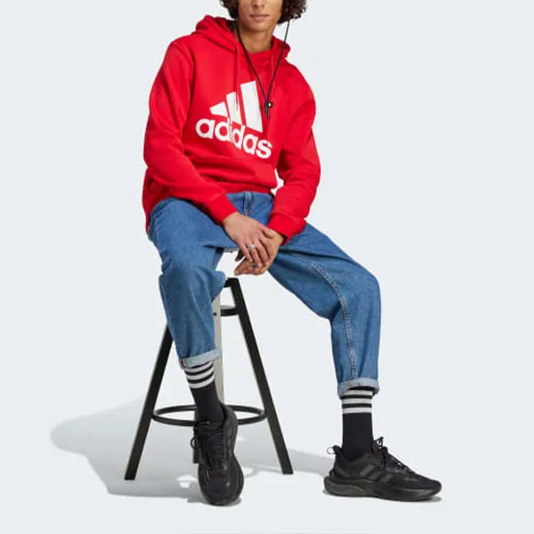 Adidas Essential ESSENTIALS FLEECE BIG LOGO HOODIE Sweatshirt Men's Red-1