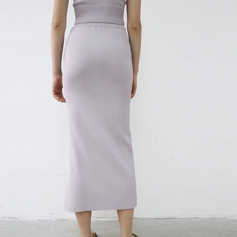 Roselingling Casual Long Skirts Women's Purple-0
