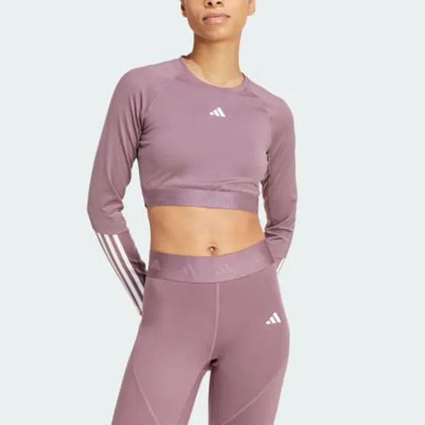 Adidas Free Shipping With AdiClub Hyperglam Training Cropped Long Sleeve Tee-2