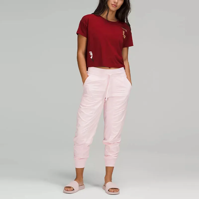Lululemon Drop Shoulder Sleeve T Shirt Women's Red-2