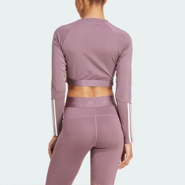 Adidas Free Shipping With AdiClub Hyperglam Training Cropped Long Sleeve Tee-3