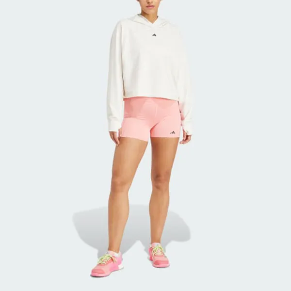 Adidas POWER LOOSE FIT BACK-VENTILATION HOODIE Sweatshirt Women's White-1