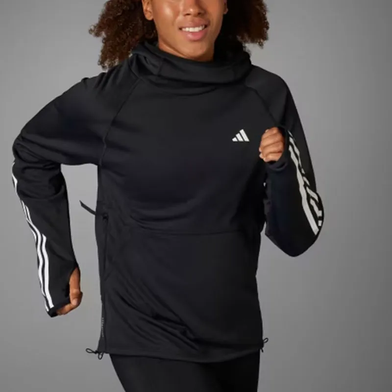 Adidas Free Shipping With AdiClub Own The Run 3 Stripes Hoodie-2