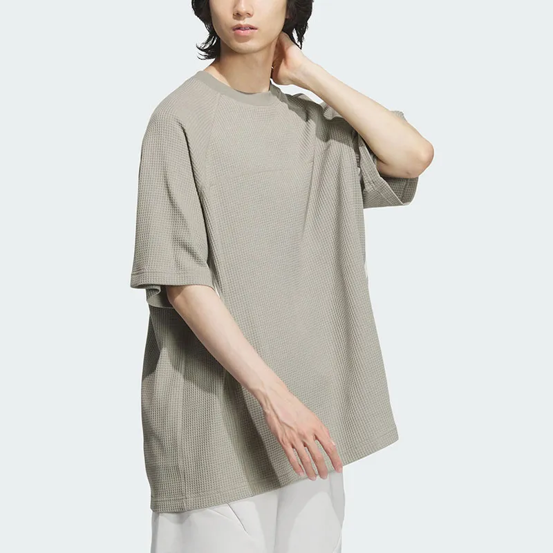 Adidas COLORBLOCK Raglan Sleeve T-Shirt Men's Egg Stone Silver Gray-2