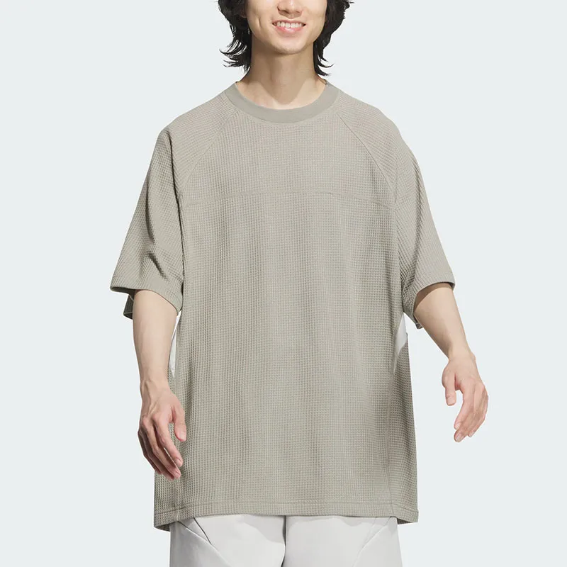 Adidas COLORBLOCK Raglan Sleeve T-Shirt Men's Egg Stone Silver Gray-1