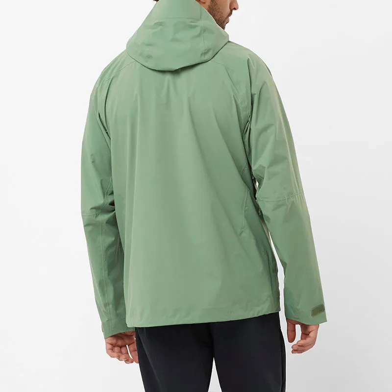 SALOMON OUTERPATH Water-Resistant Windproof Breathable Windbreaker Jacket Men's Green-3