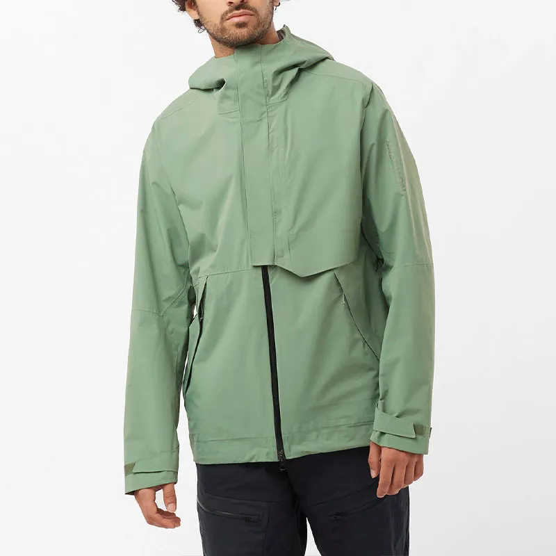 SALOMON OUTERPATH Water-Resistant Windproof Breathable Windbreaker Jacket Men's Green-2