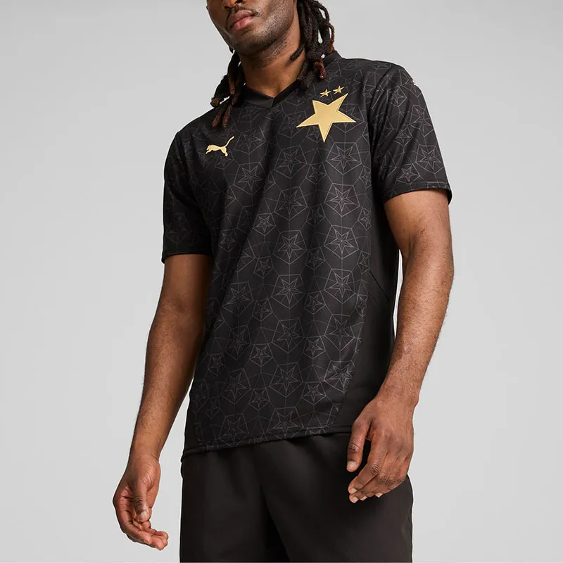 PUMA SK Slavia Praha Soccer Jerseys Men's Black Victory Gold-4
