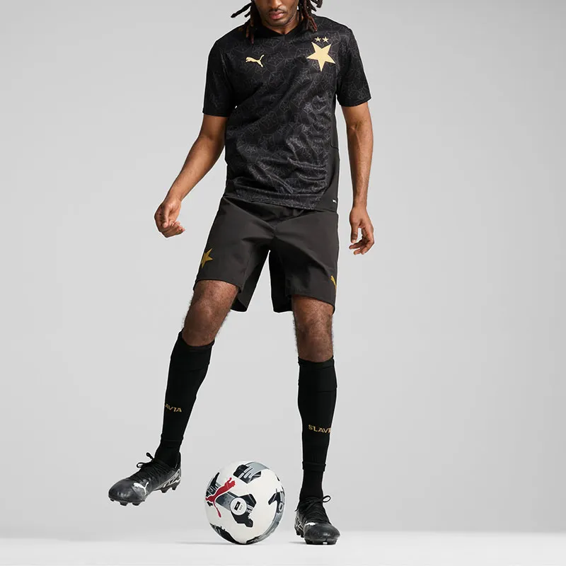 PUMA SK Slavia Praha Soccer Jerseys Men's Black Victory Gold-2