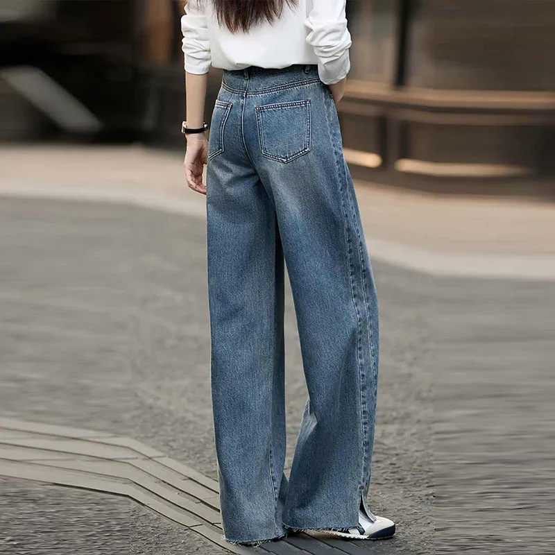 Mo Han Yi Mei Jeans Women's Vintage Blue-2