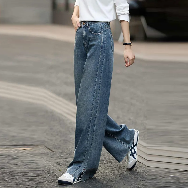 Mo Han Yi Mei Jeans Women's Vintage Blue-3