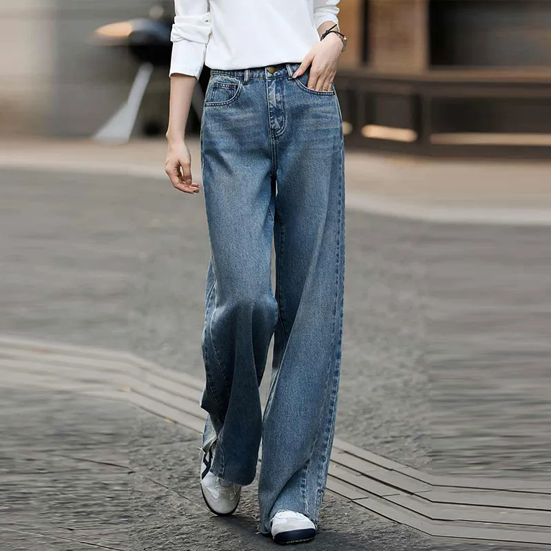 Mo Han Yi Mei Jeans Women's Vintage Blue-1