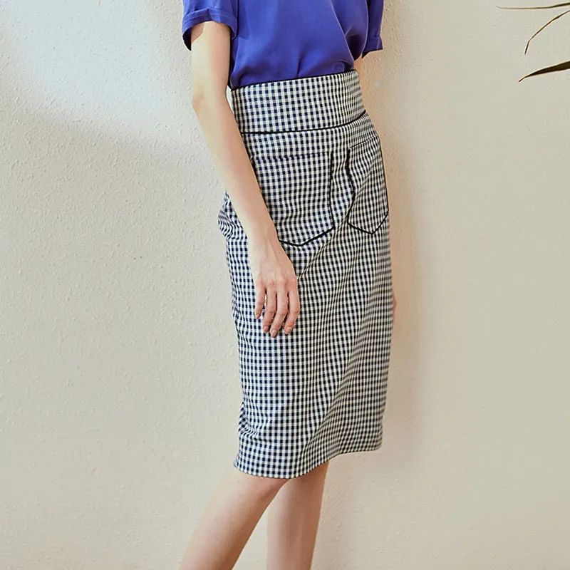 ROEYSHOUSE Casual Long Skirts Women's Plaid-2