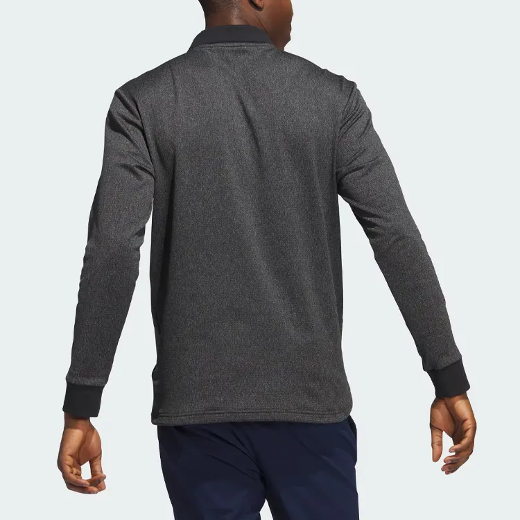 Adidas Essentials Heathered Long Sleeve Polo Shirt-2
