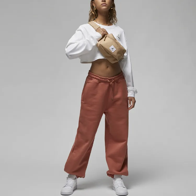 Jordan Flight Knitted Sweatpants Women's Orange-2