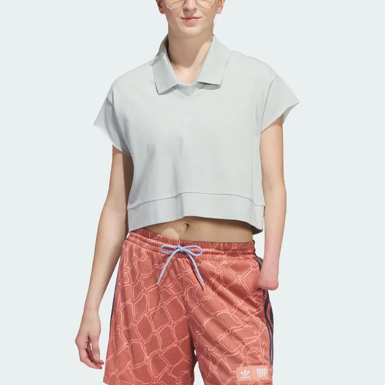 Adidas Originals Polo Shirt Women's Silver Gray-1