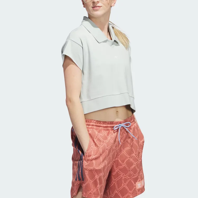 Adidas Originals Polo Shirt Women's Silver Gray-3