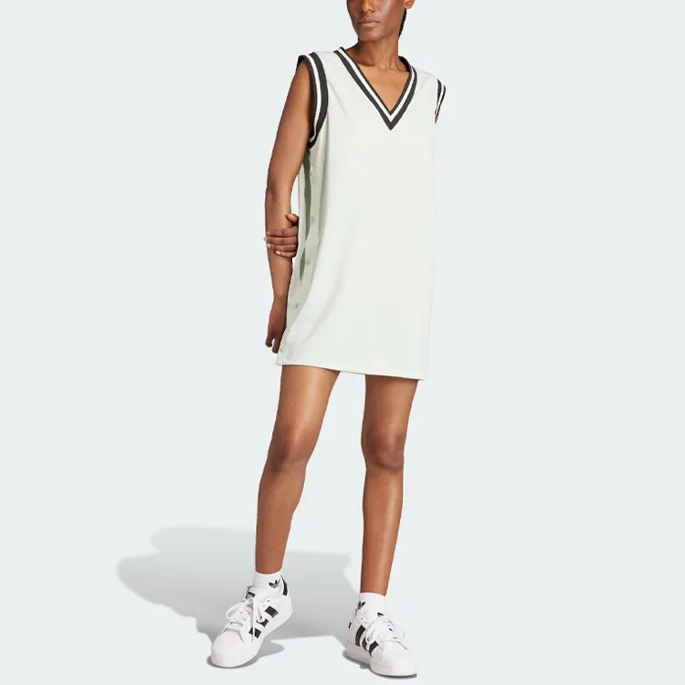 Adidas Originals Sleeveless Dresses Women's Linen Green-1