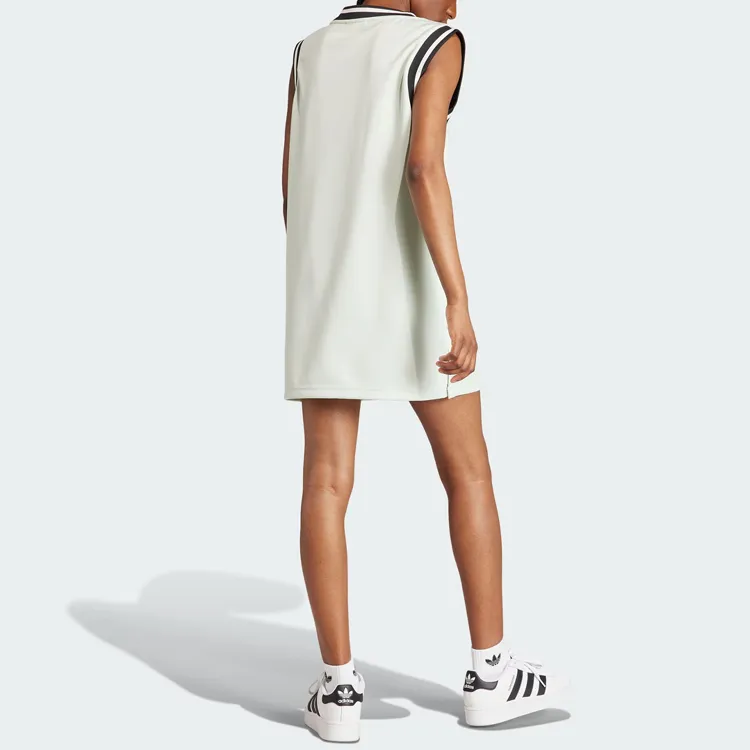 Adidas Originals Sleeveless Dresses Women's Linen Green-2
