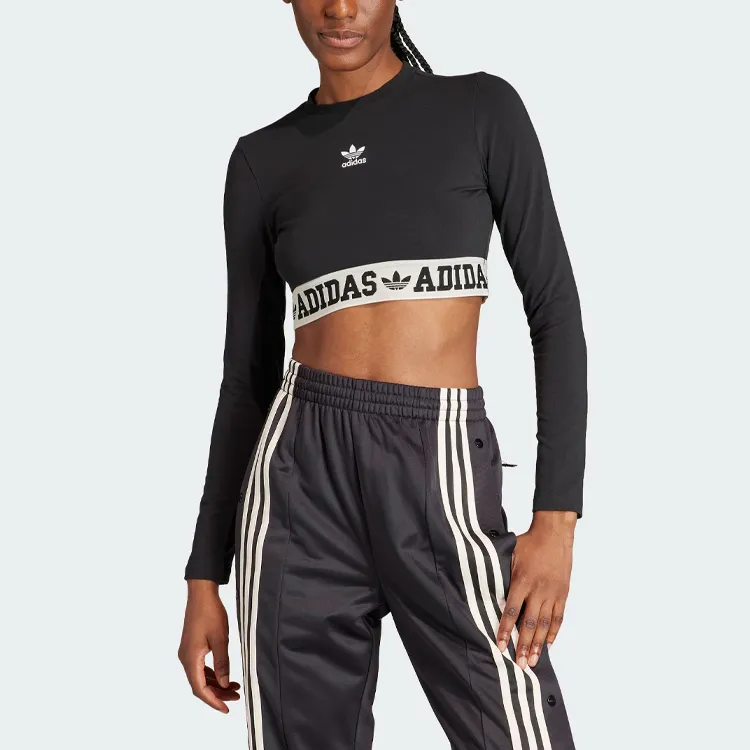 Adidas Originals Set in Sleeve T Shirt Women's Black-1