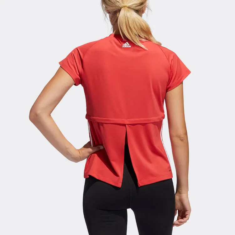 Adidas Raglan Sleeve T Shirt Women's Orange Red-4
