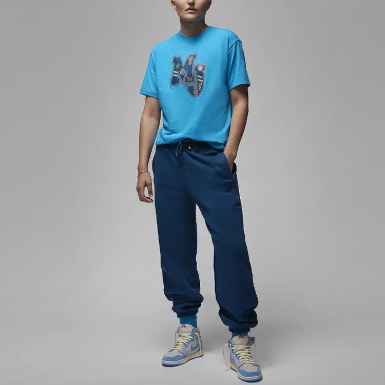 Jordan Flight Fleece Knitted Sweatpants Women's French Blue-3