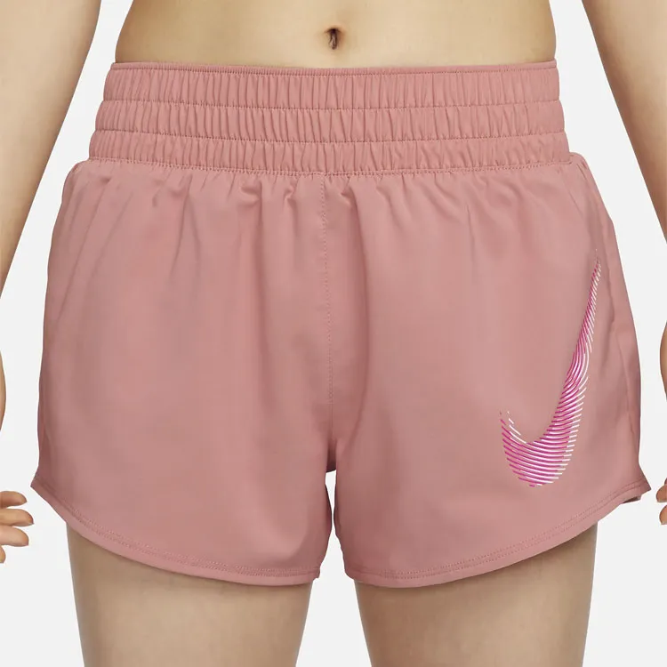 Nike Dri FIT One Swoosh Sports Shorts Women's Stardust Pink-1