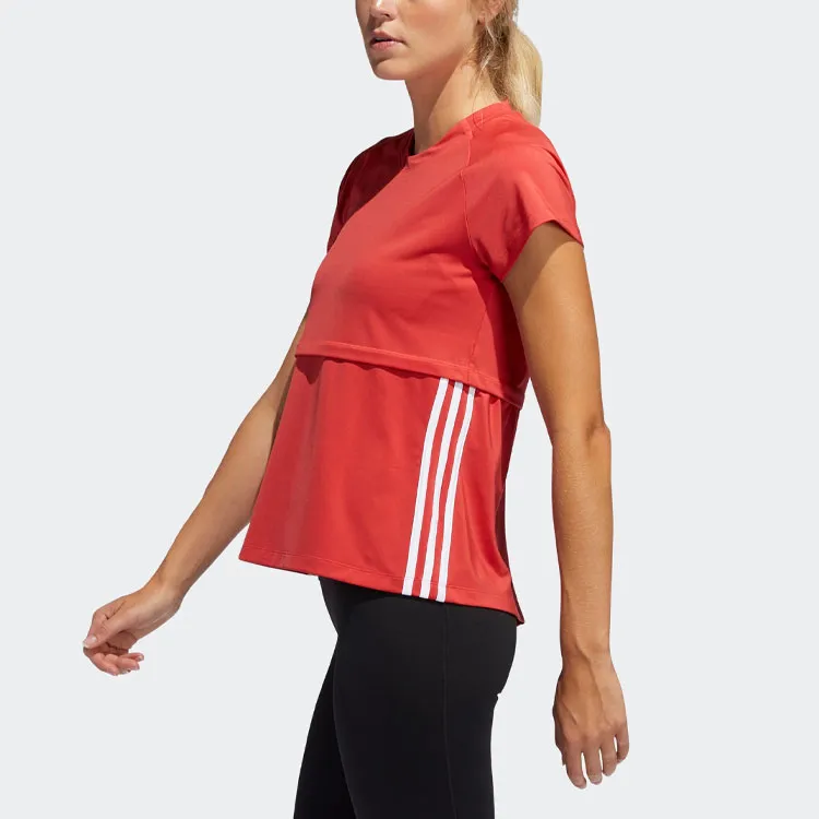 Adidas Raglan Sleeve T Shirt Women's Orange Red-3
