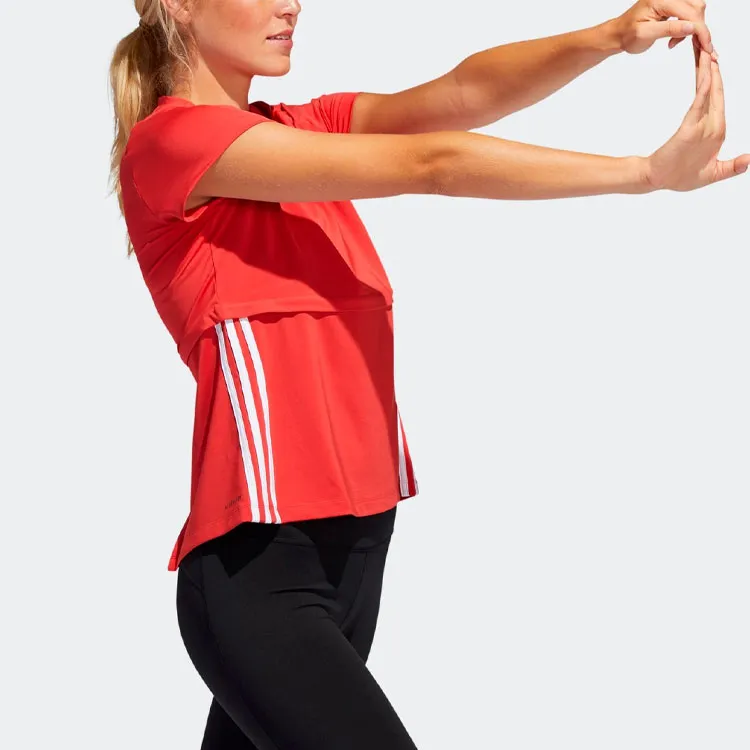 Adidas Raglan Sleeve T Shirt Women's Orange Red-5