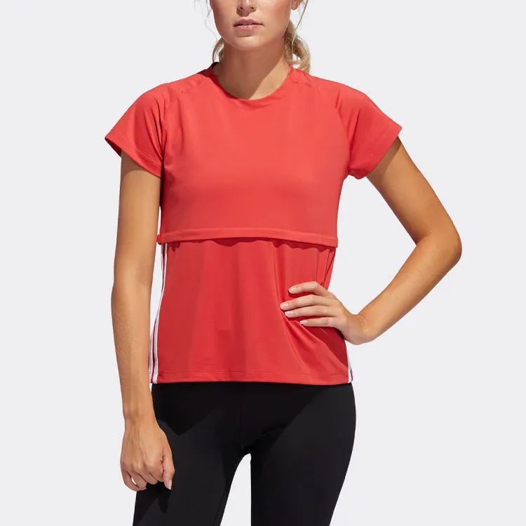 Adidas Raglan Sleeve T Shirt Women's Orange Red-2