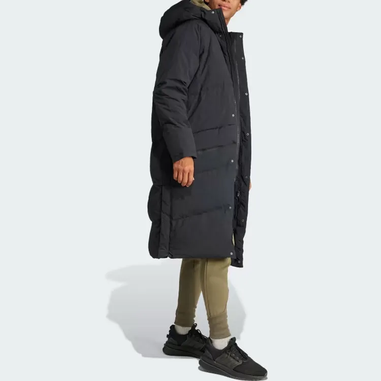 Adidas Big Baffle Coat Down Jacket Men's Black-3