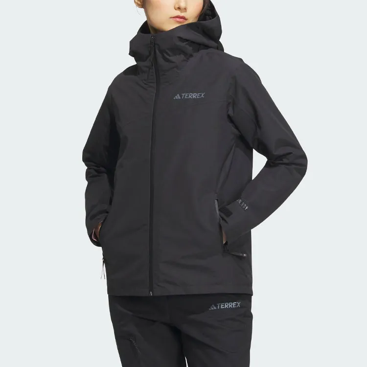 Adidas Waterproof And Windproof Windbreaker Jacket Women's Black-2