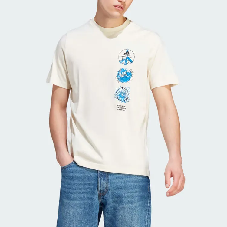 Adidas T Shirts Men Beige-1