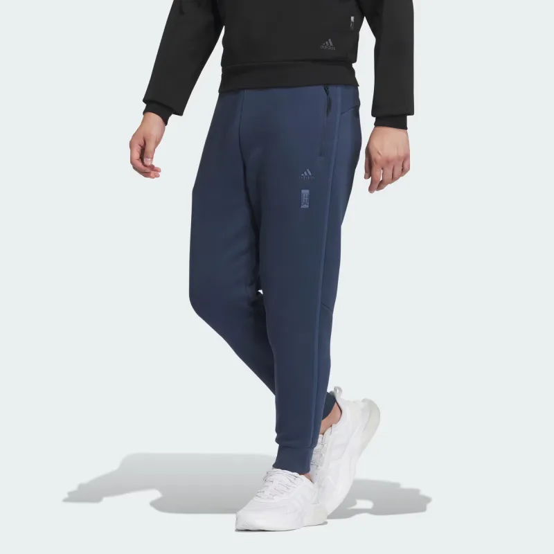 Adidas Knitted Sweatpants Men Navy Blue-1