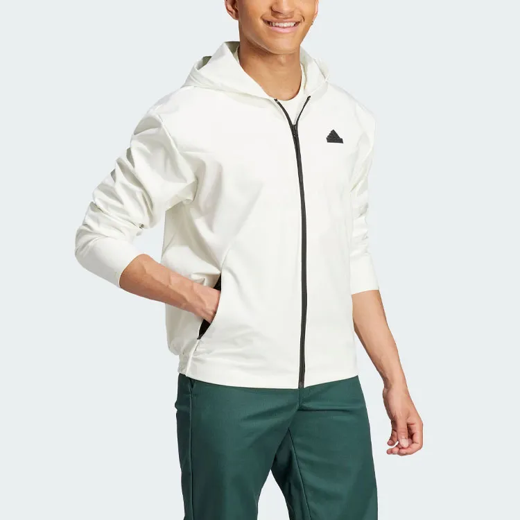 Adidas CITY ESCAPE Full Zip Hoodie Jackets Coats Men's Jade White-3