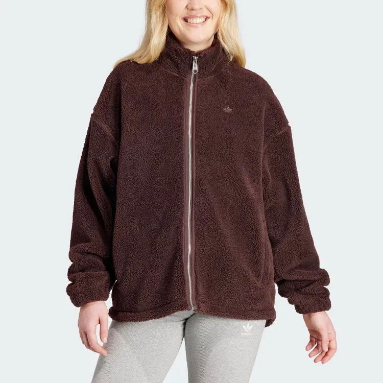 Adidas Originals ESSENTIALS Essentials Overshirt Jackets Coats Women's Dark Gray Brown-1