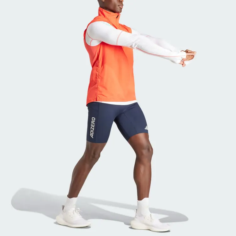 Adidas Adizero Half Zip Running Vest Men's Orange-3