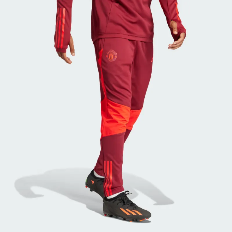 Adidas Manchester United Knitted Sweatpants Men Red-3