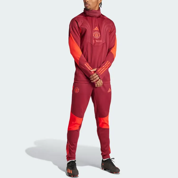 Adidas Manchester United Knitted Sweatpants Men Red-4