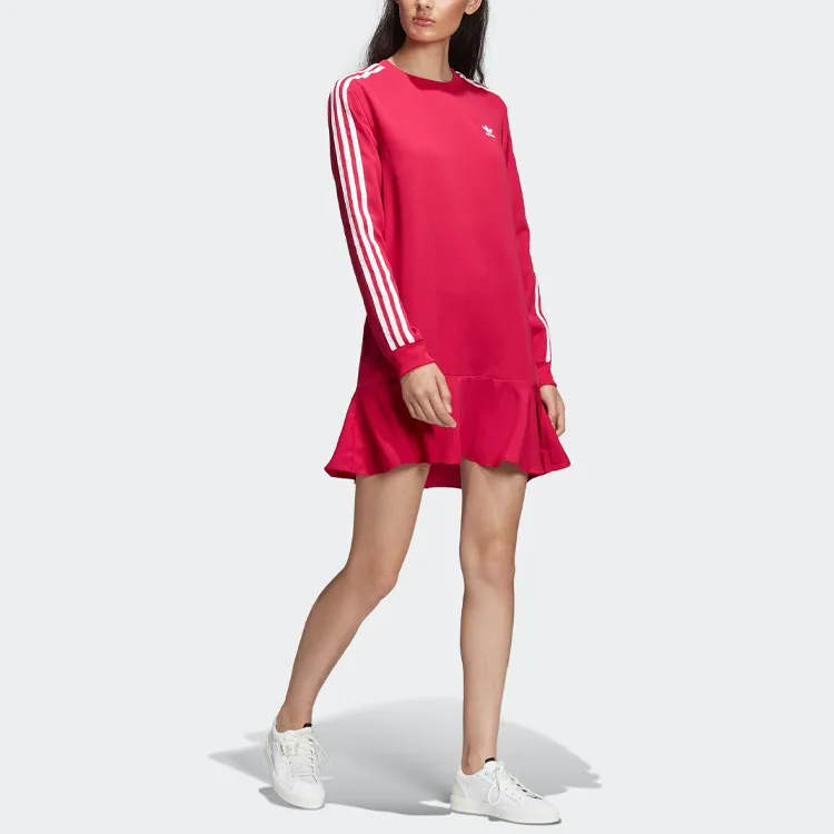 Adidas Originals Long Sleeved Dresses Women's Pink-4