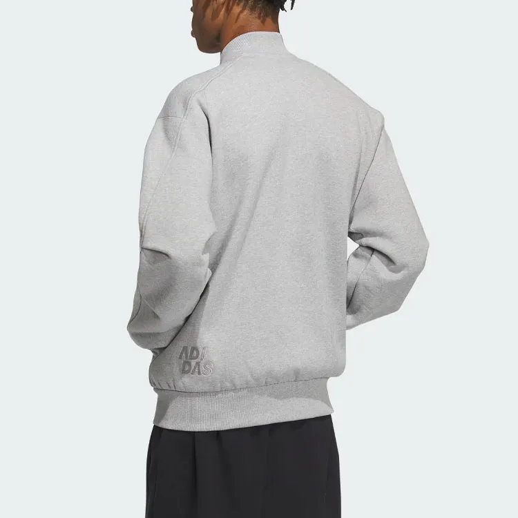 Adidas BOMBER Jackets Coats Men's Medium Heather Gray-2