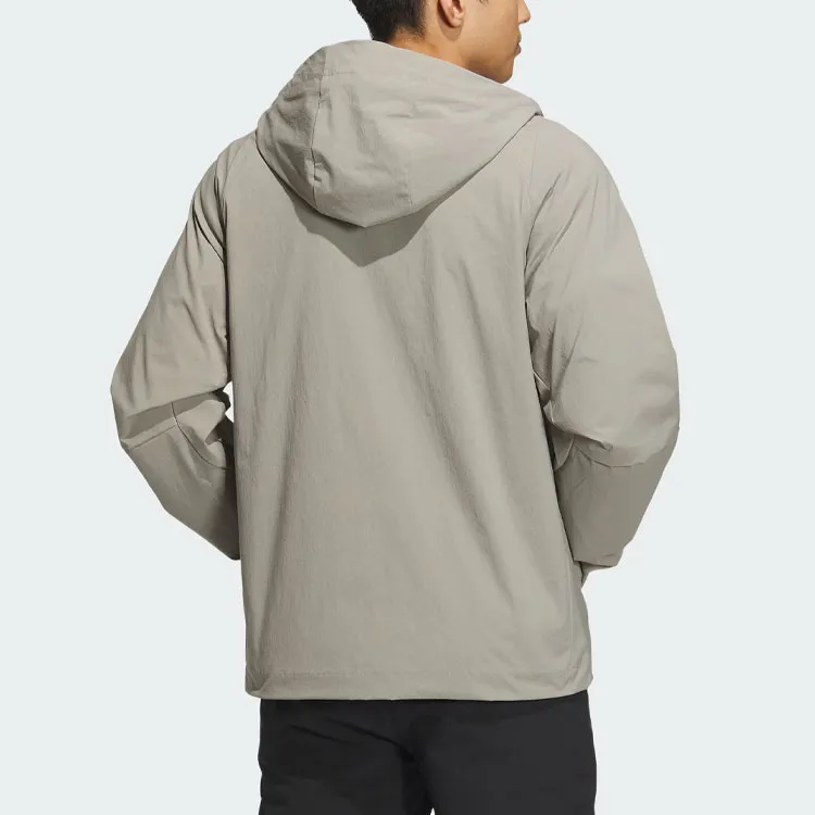 Adidas BUSINESS CASUAL Parka Fleece Coat Men's Pebble Silver Gray-2