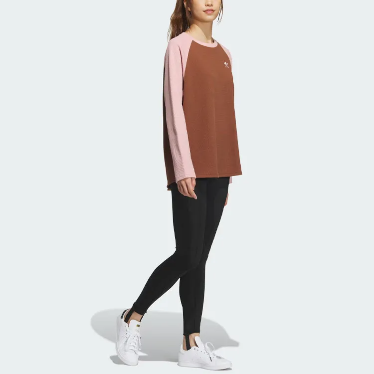 Adidas Originals Raglan Sleeve T Shirt Women's Brown-3