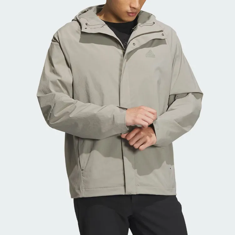 Adidas BUSINESS CASUAL Parka Fleece Coat Men's Pebble Silver Gray-1