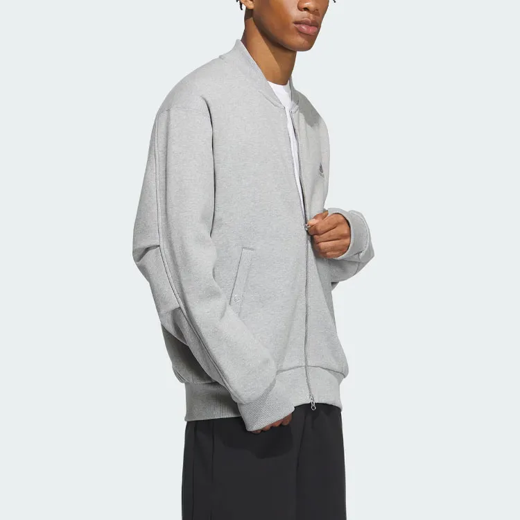 Adidas BOMBER Jackets Coats Men's Medium Heather Gray-3