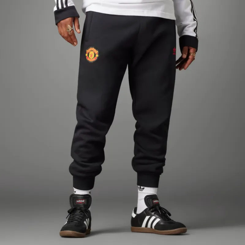 Adidas FW23 Manchester United Essentials Trefoil Pants Knitted Sports Pants Men's Black-1